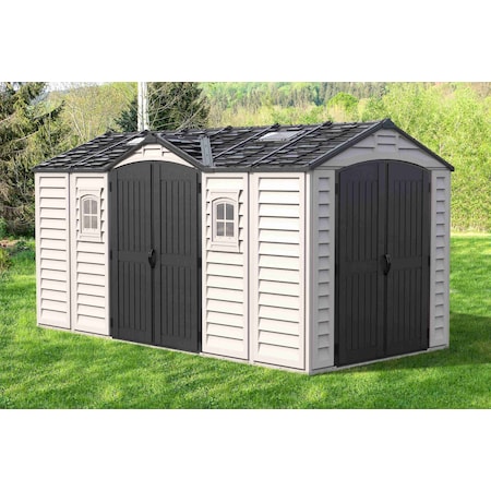 Duramax 15 x 8 Apex Pro w/fndtn, 2 windows & side door 40216